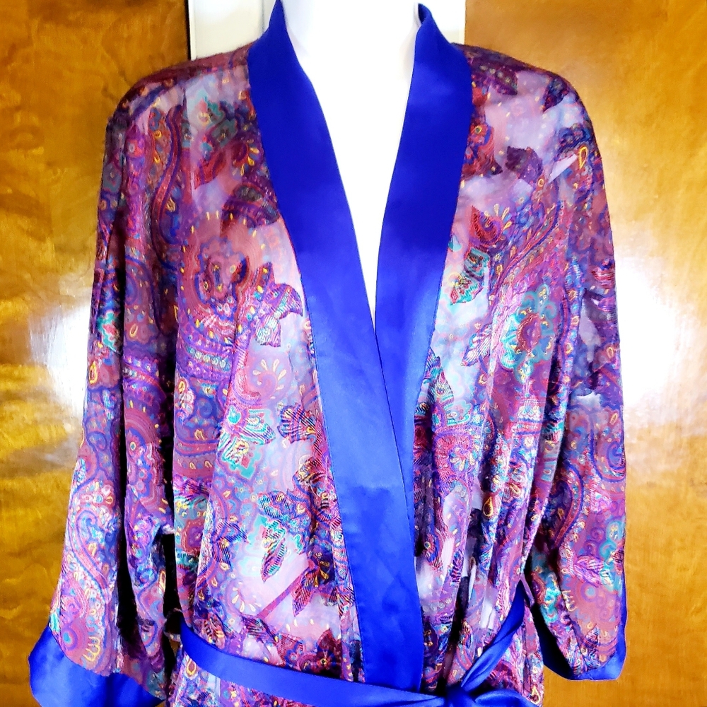 Vintage Victoria Secret Sheer Floral Robe OSFA